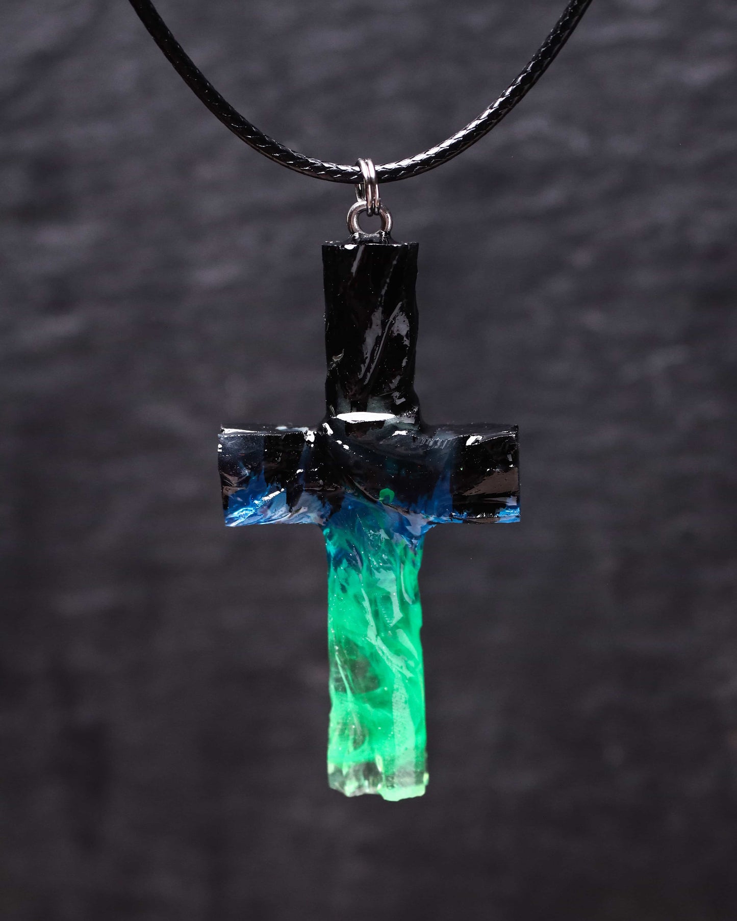 Emerald Aurora Cross pendant