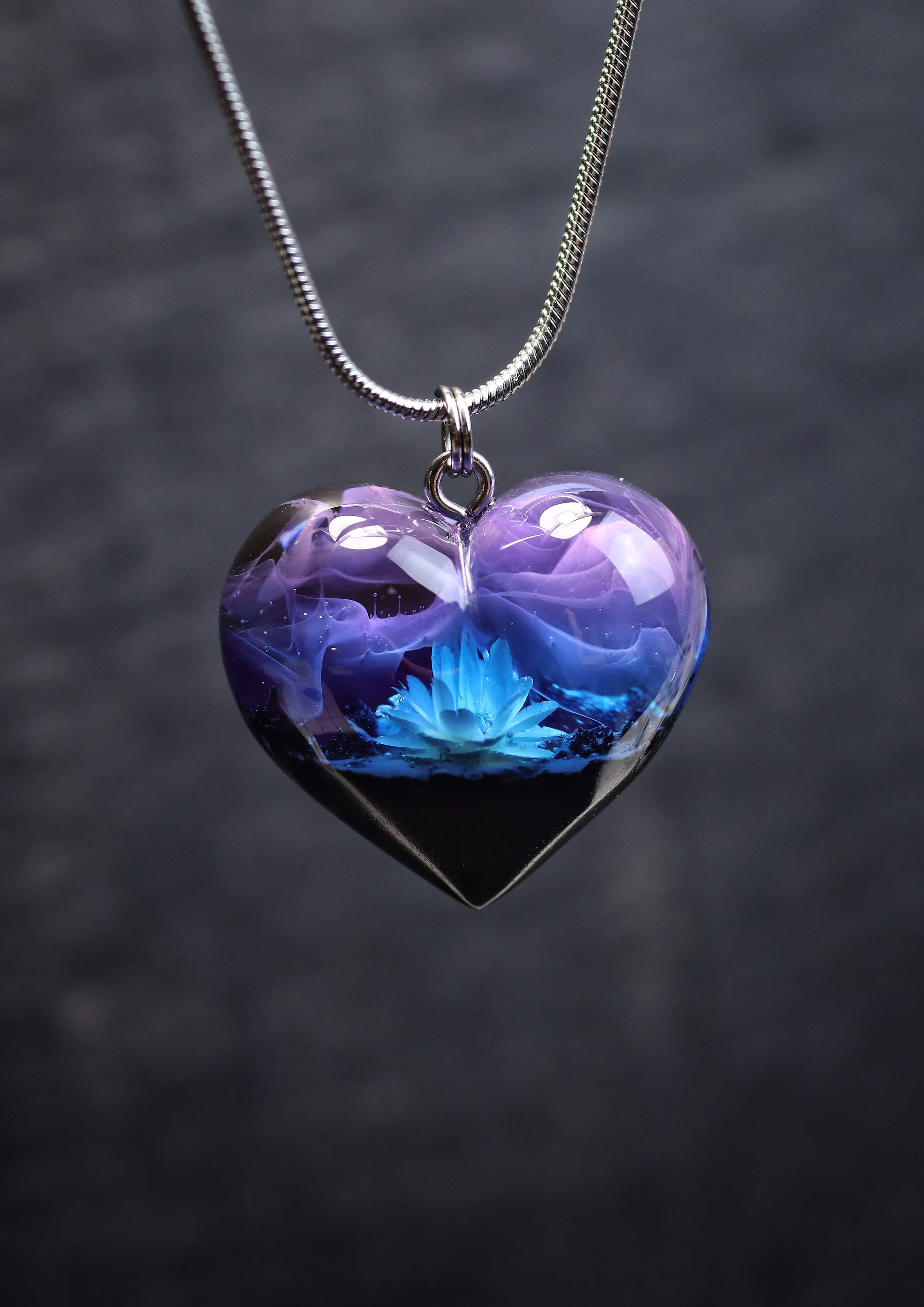 アクセサリー TO GARAL ode of a chaotic heart sun set Nightfall Glixia flower Heart pendant – Woodmade.Wonderwood
