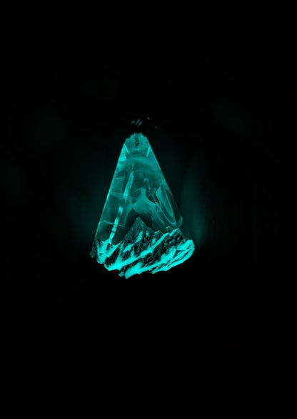 Epoxy resin and wood Mountain Pass pendant - Glow in the dark