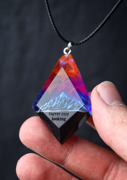 Nightfall Mountain Rhombus pendant