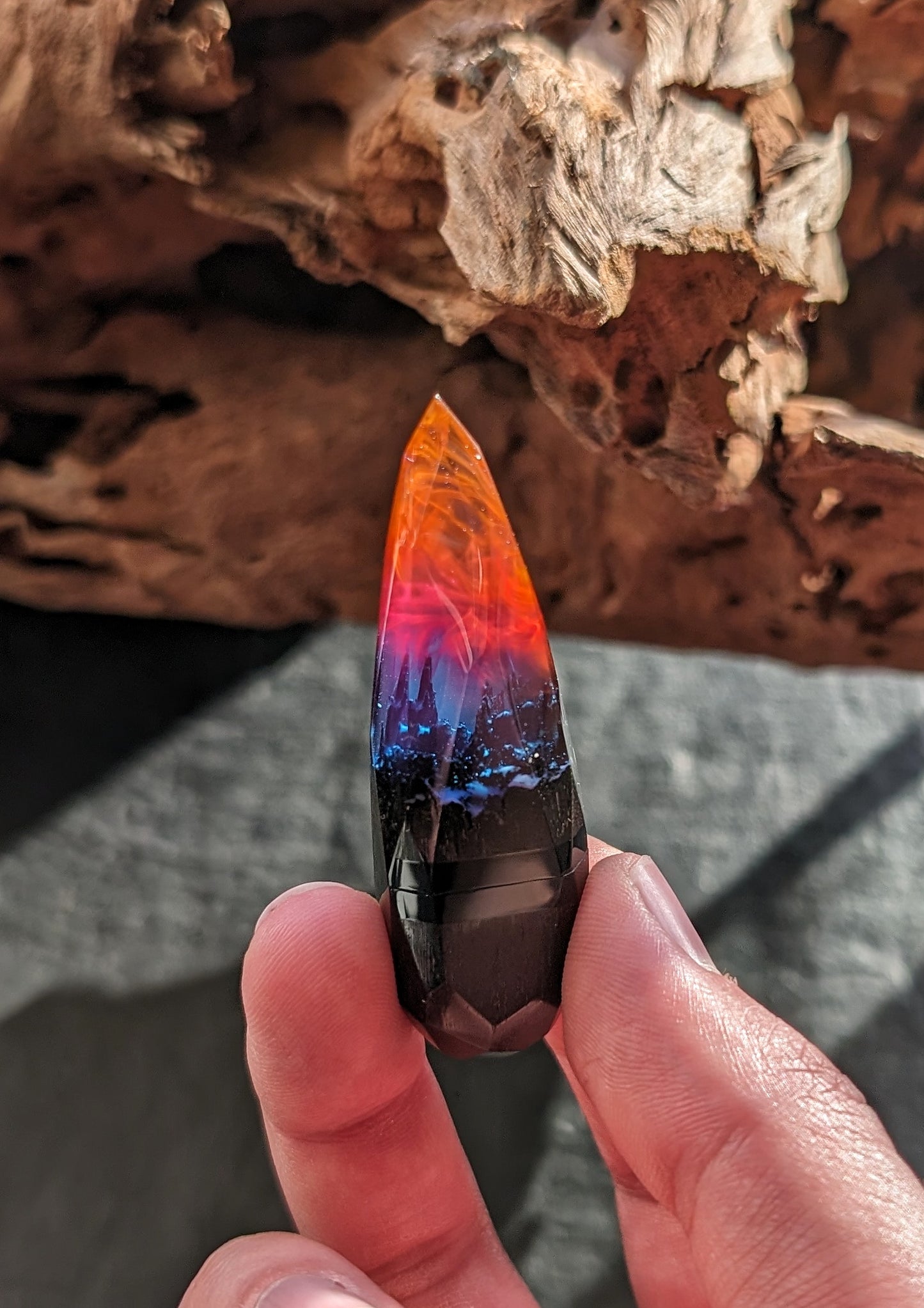 Epoxy resin and wood Nightfall Crystal USB