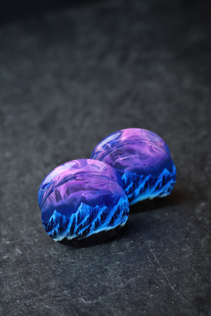 Glow in the dark plug earring Wood resin flesh tunnels Flesh gauge plugs Wood resin ear gauges Double flare tunnels Unique design