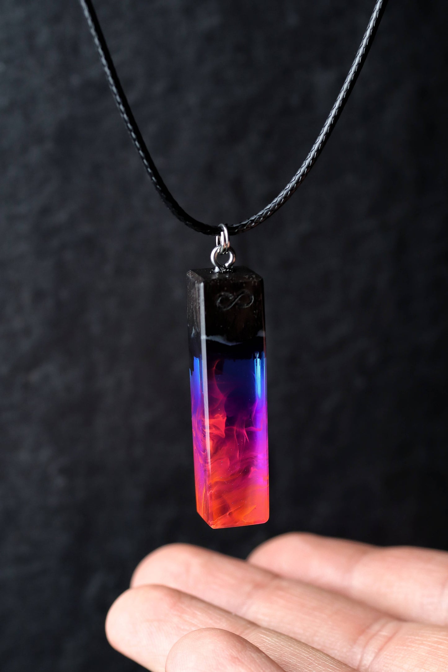 Epoxy resin and wood Nightfall Bar pendant