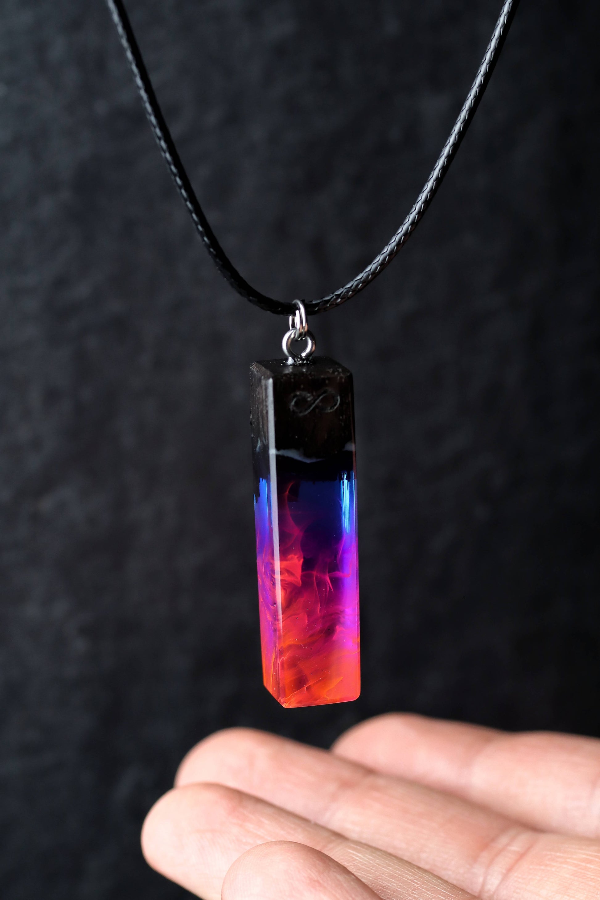 Epoxy resin and wood Nightfall Bar pendant