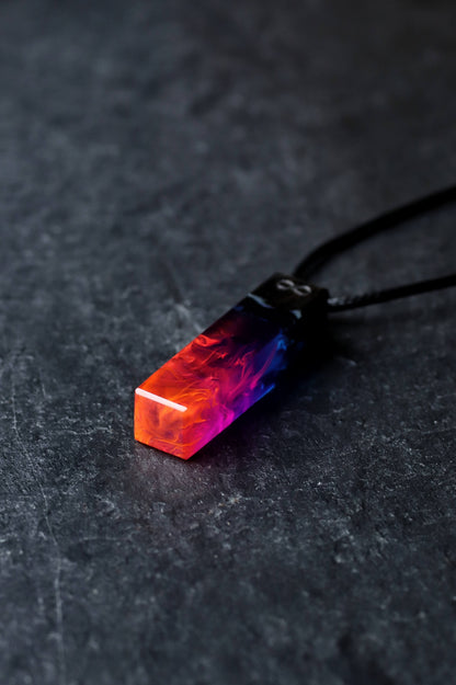 Epoxy resin and wood Nightfall Bar pendant