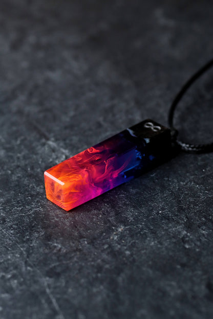 Epoxy resin and wood Nightfall Bar pendant