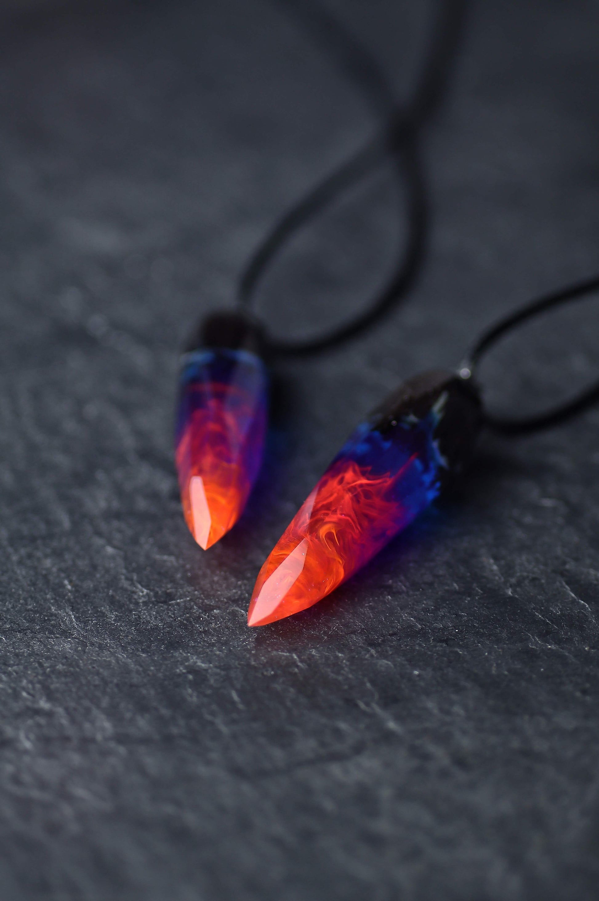 Wood Resin Nigtfall Crystal Pendant