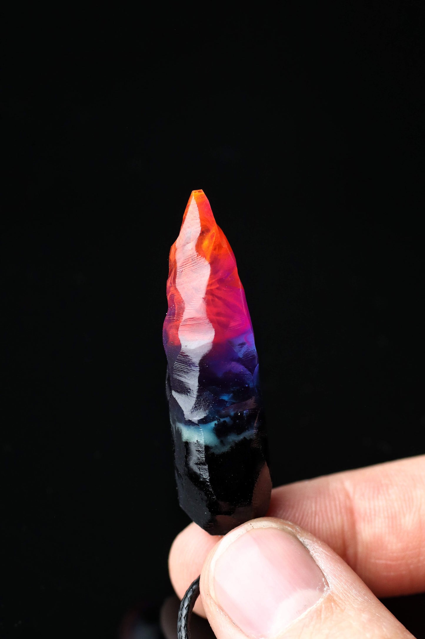 Wood Resin Northern Lights Pendant Set – Glow-in-Dark Necklace Pair