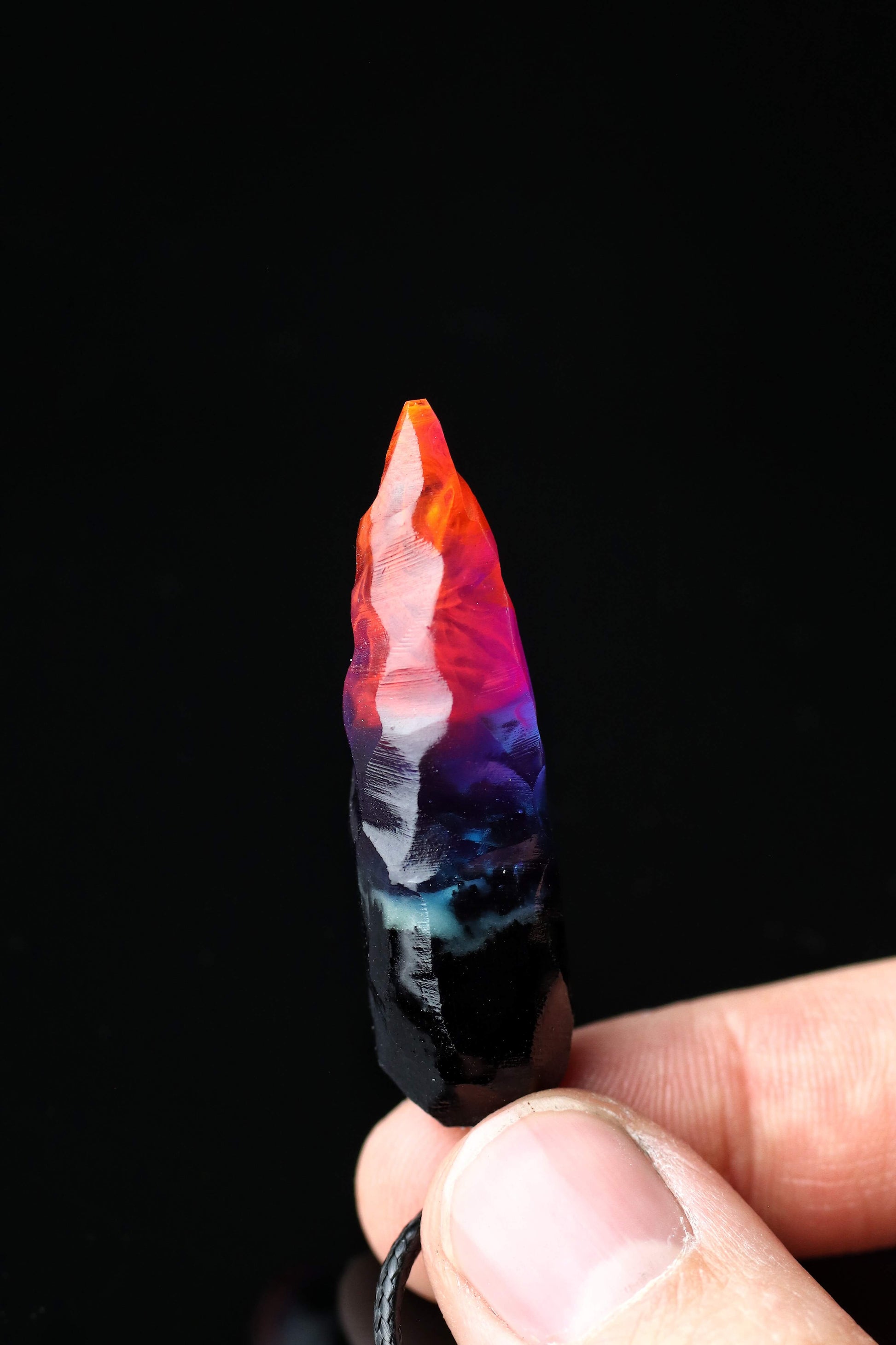 Wood Resin Northern Lights Pendant Set – Glow-in-Dark Necklace Pair