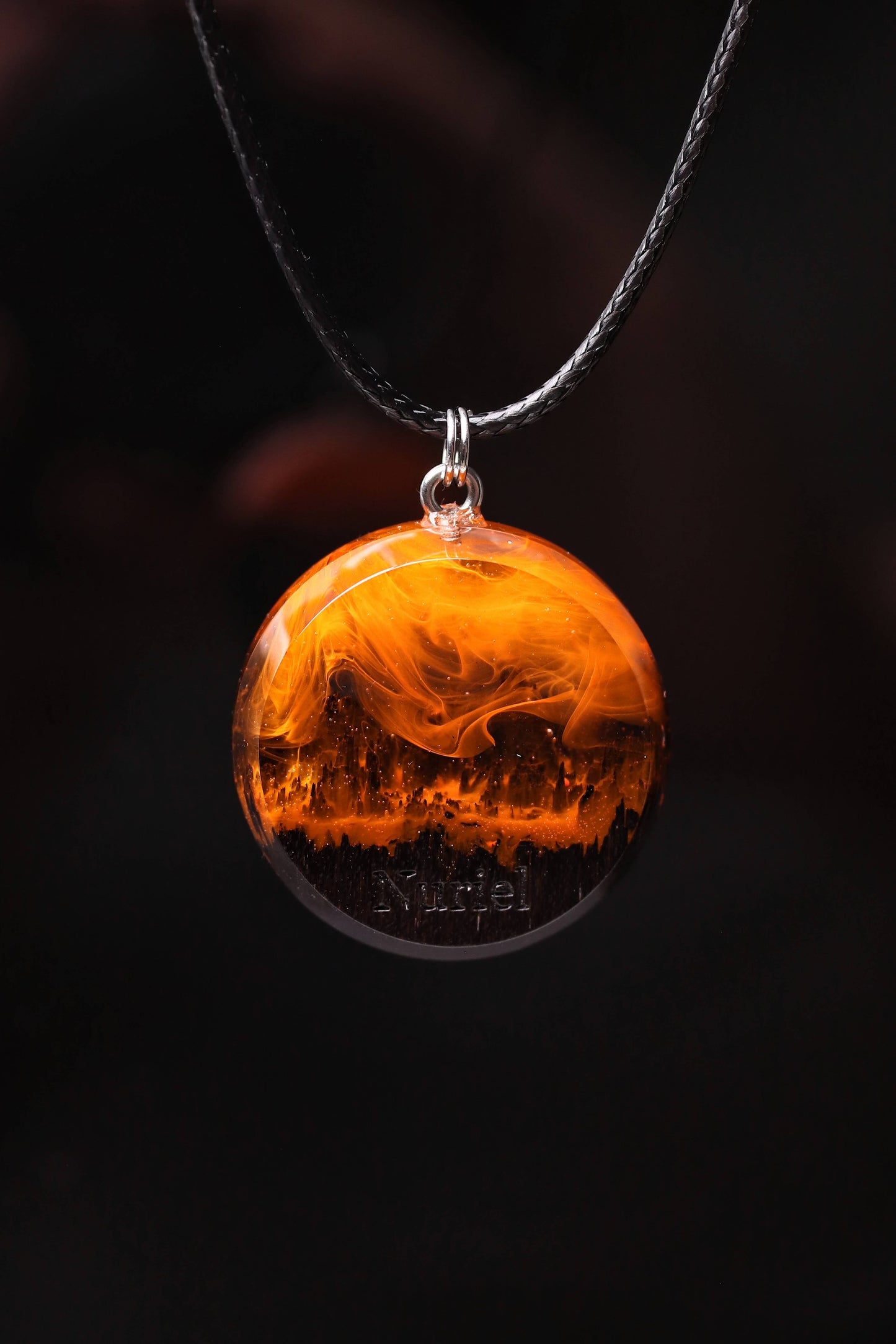 Fire Round Faceted pendant