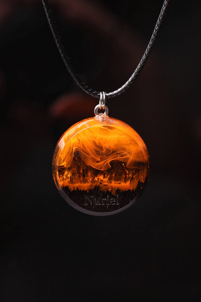 Fire Round Faceted pendant
