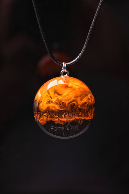 Fire Round Faceted pendant