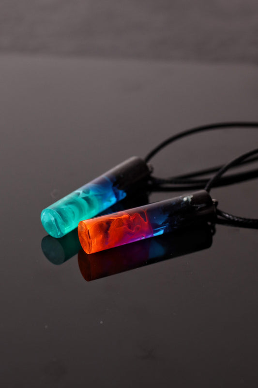 Northern Lights & Nightfall Cylindrical Couple pendant