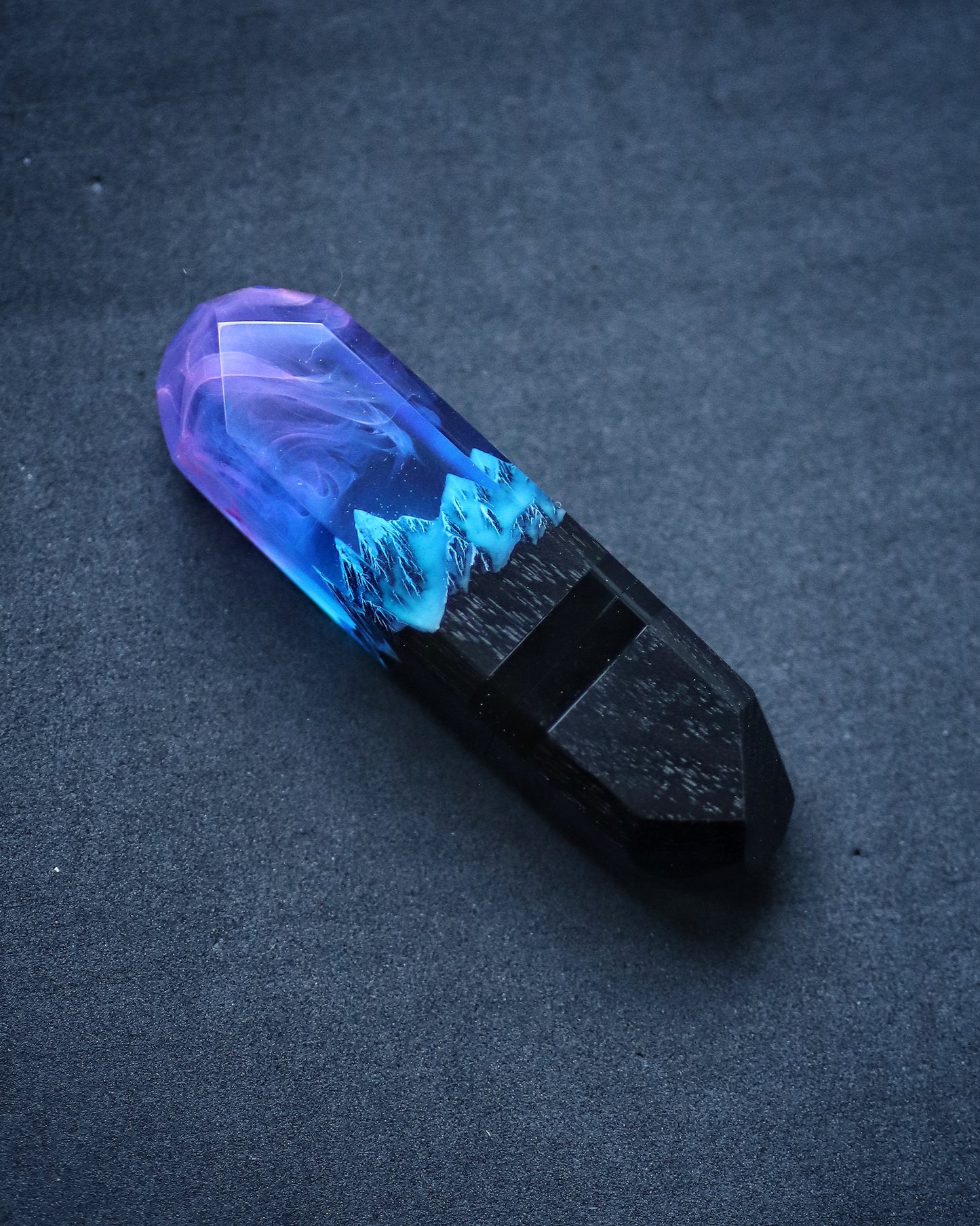 Epoxy resin and wood Nightfall Mountain USB