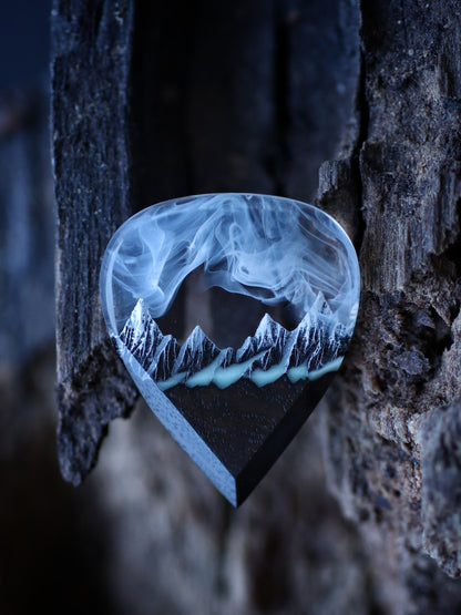 Epoxy resin and wood White Mountain guitar pick