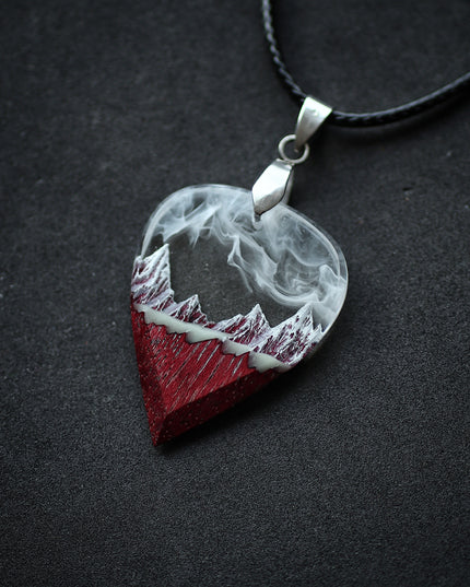 Epoxy resin and wood Amaranth White Mountain guitar pick