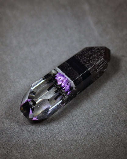 Epoxy resin and wood Purple flower Crystal USB