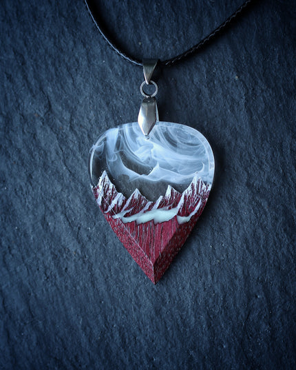 Epoxy resin and wood Amaranth White Mountain guitar pick