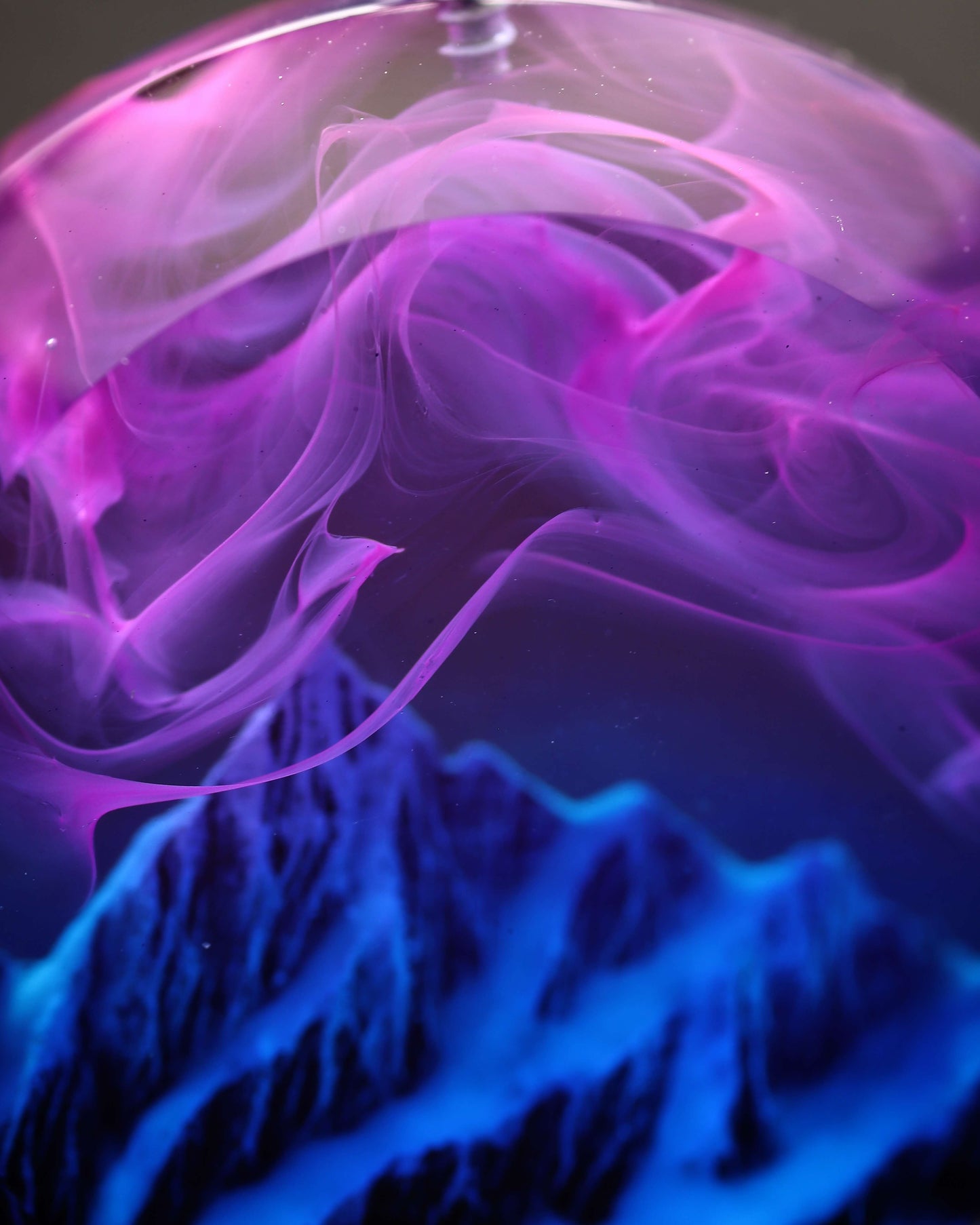 Nightfall Mountain Round Faceted pendant