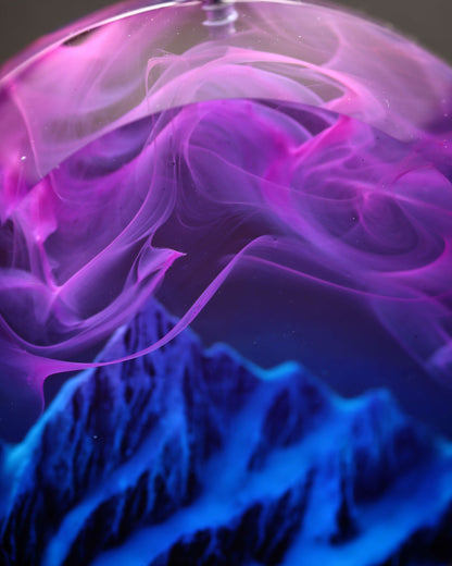 Nightfall Mountain Round Faceted pendant