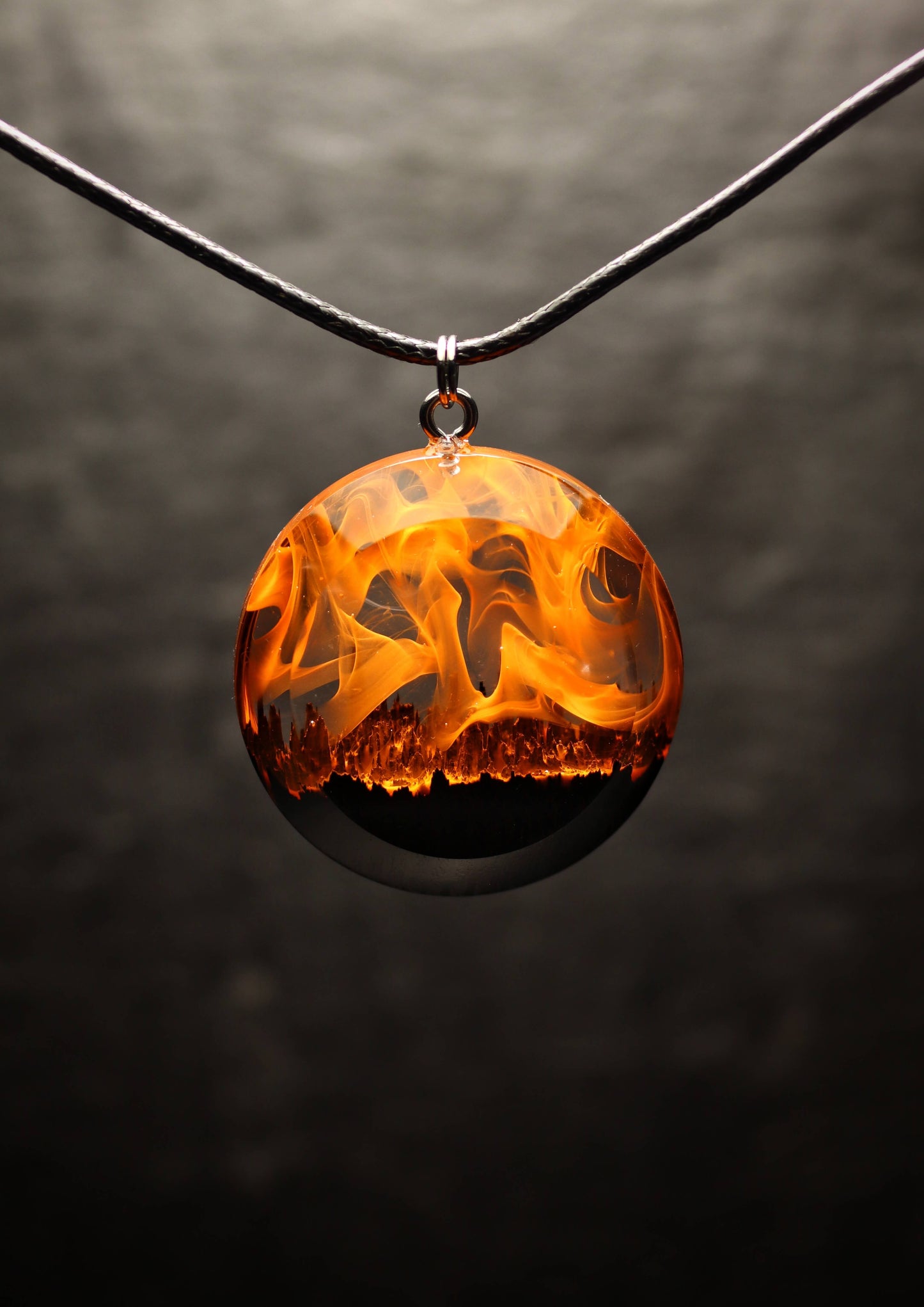 Fire Round Faceted pendant