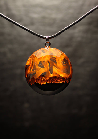 Fire Round Faceted pendant
