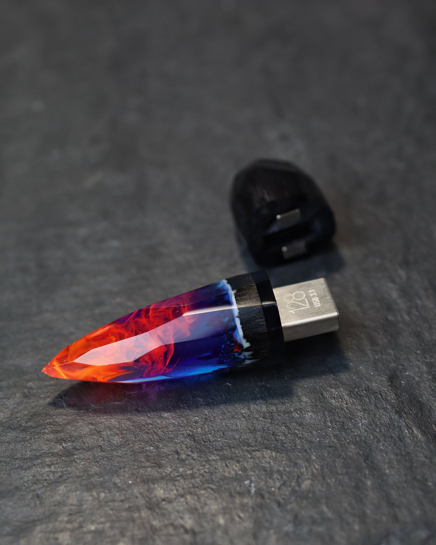 Epoxy resin and wood Nightfall Crystal USB