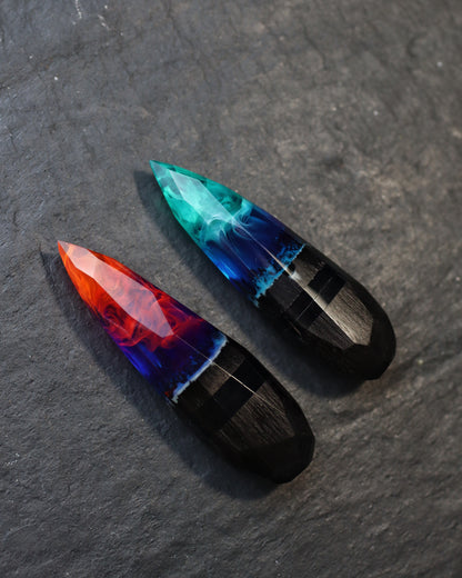 Epoxy resin and wood Northern lights Crystal USB