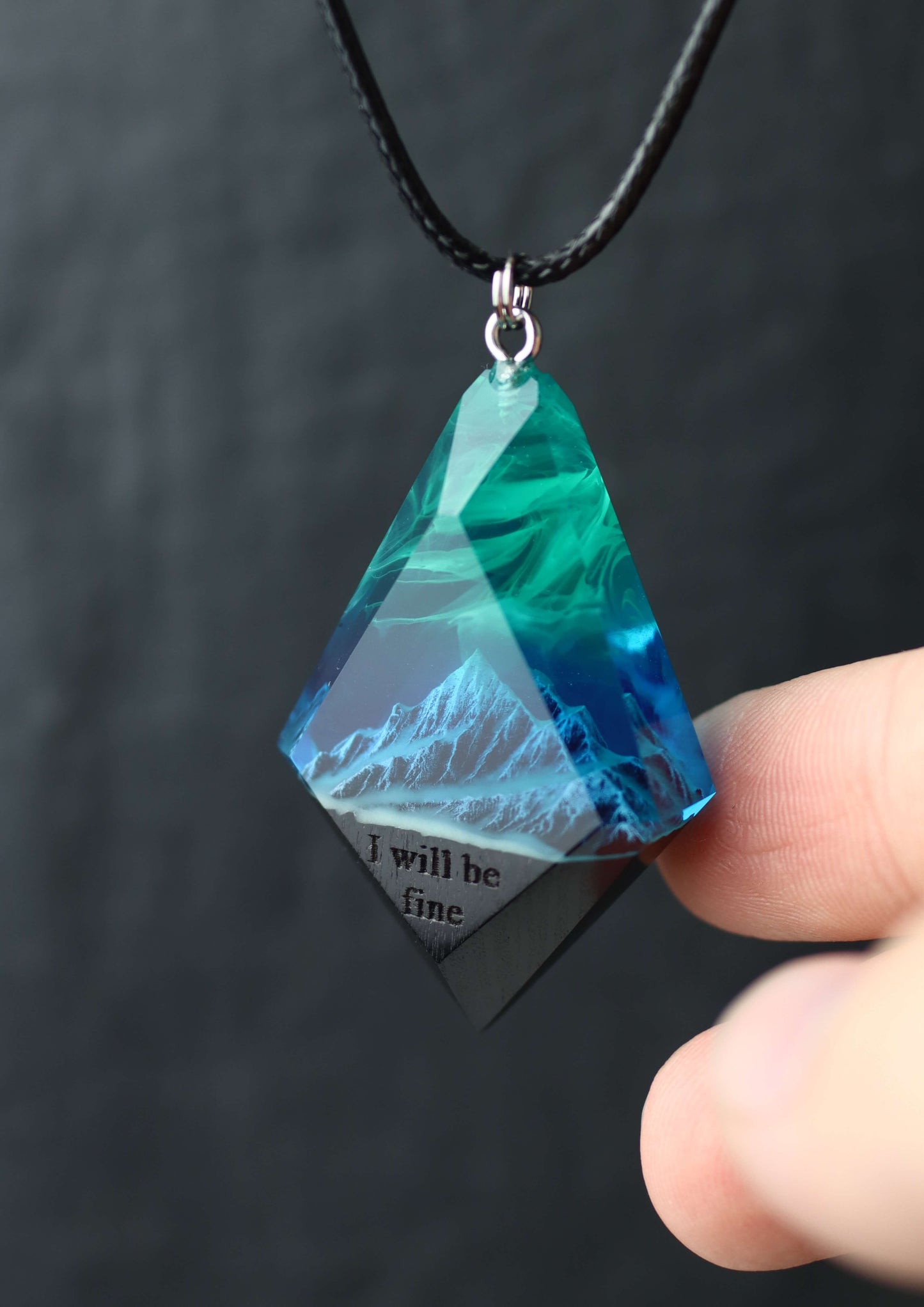 Northern lights Mountain Rhombus pendant