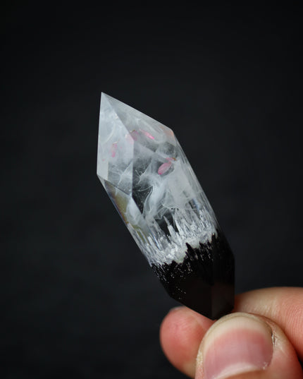 Epoxy resin and wood White Crystal pendant