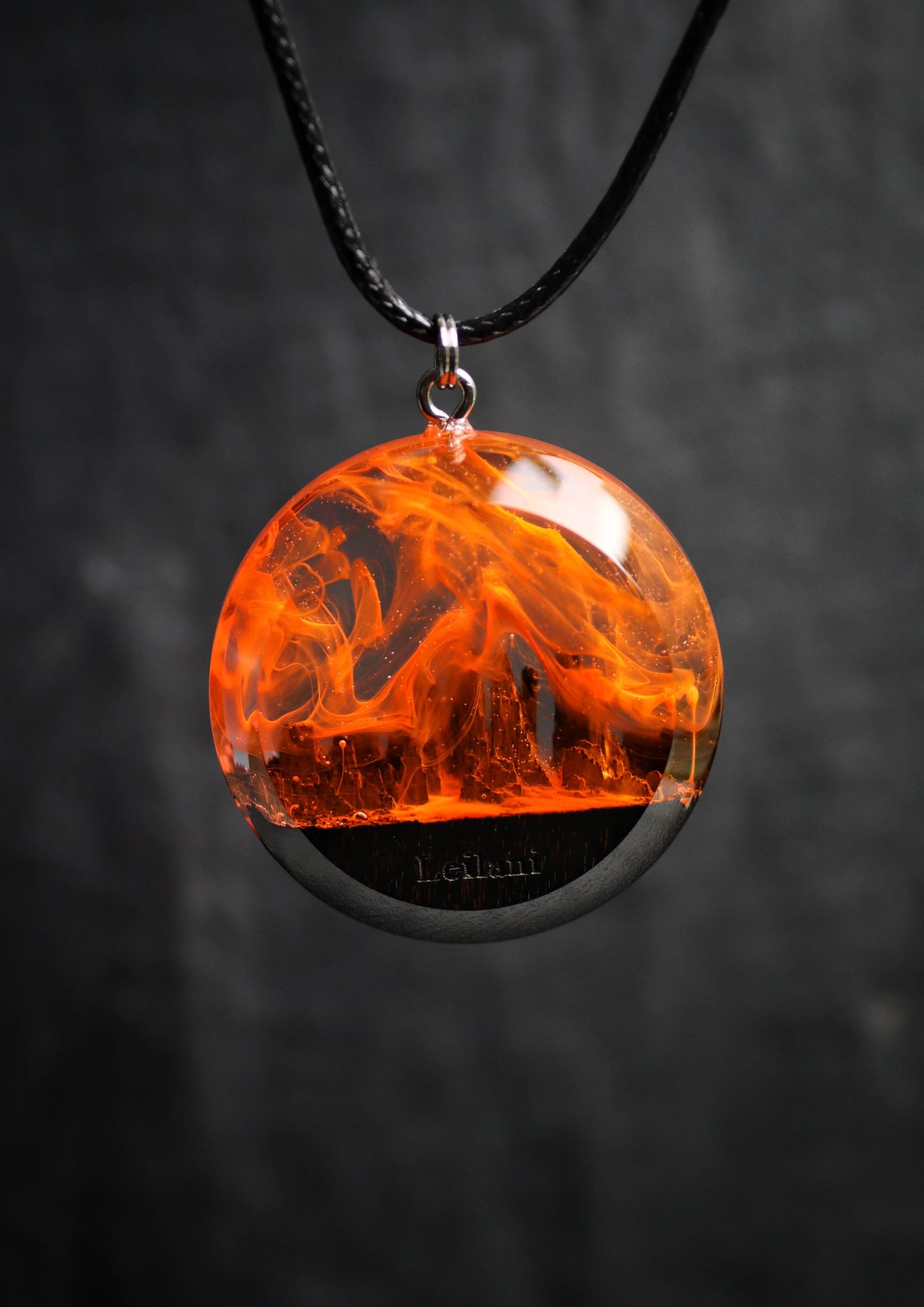 Fire Round Faceted pendant