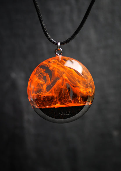 Fire Round Faceted pendant