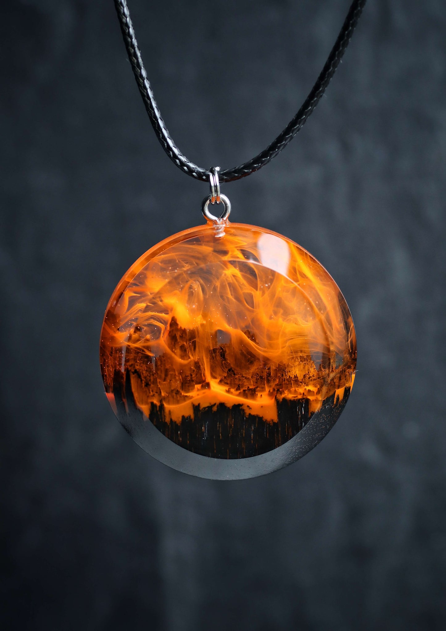 Fire Round Faceted pendant
