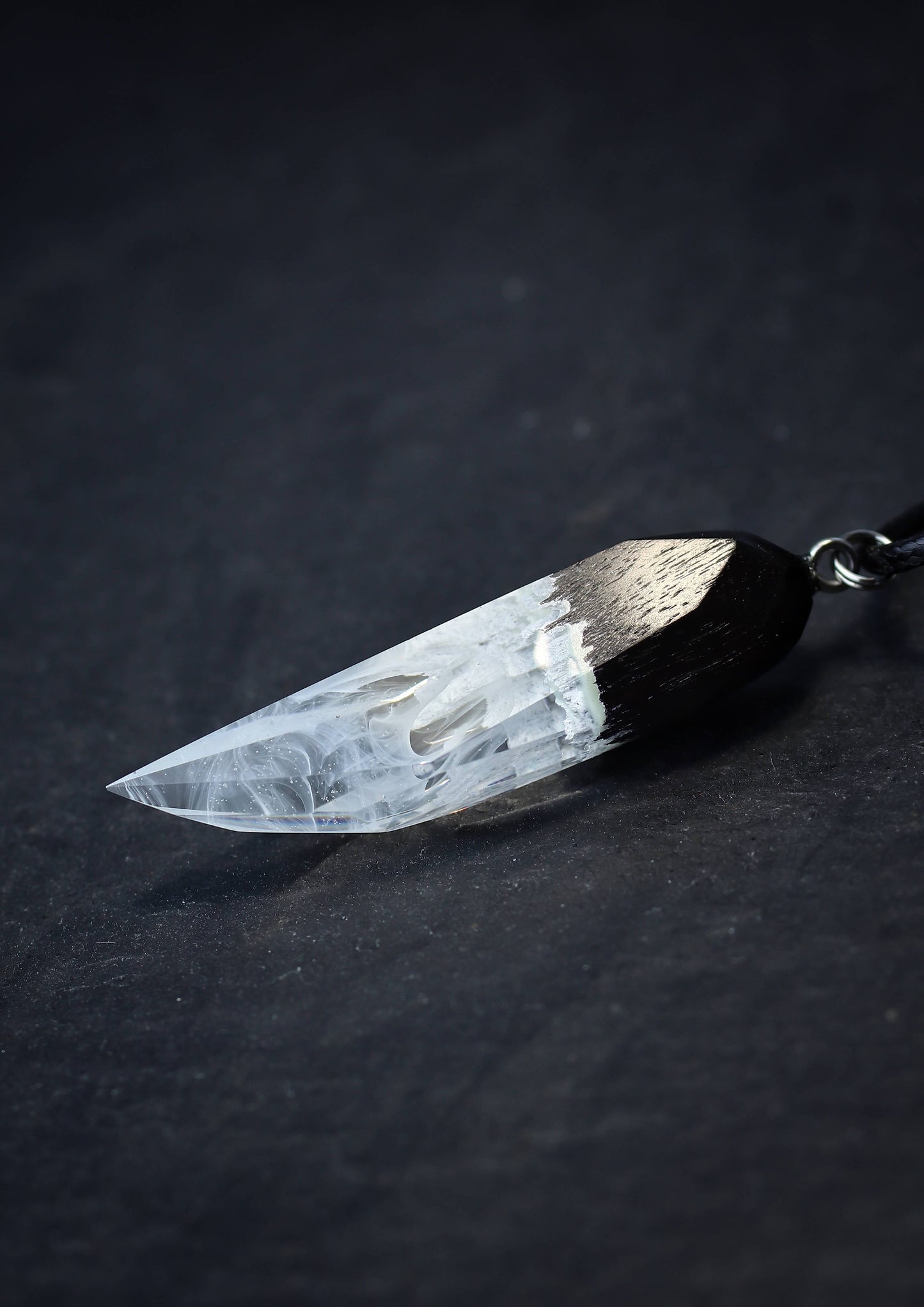 White Fang faceted pendant