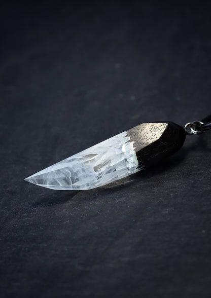 White Fang faceted pendant