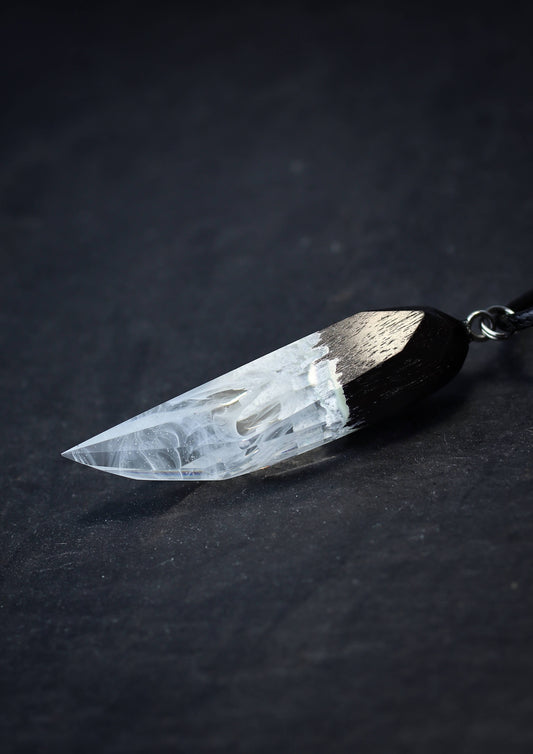 White Fang faceted pendant