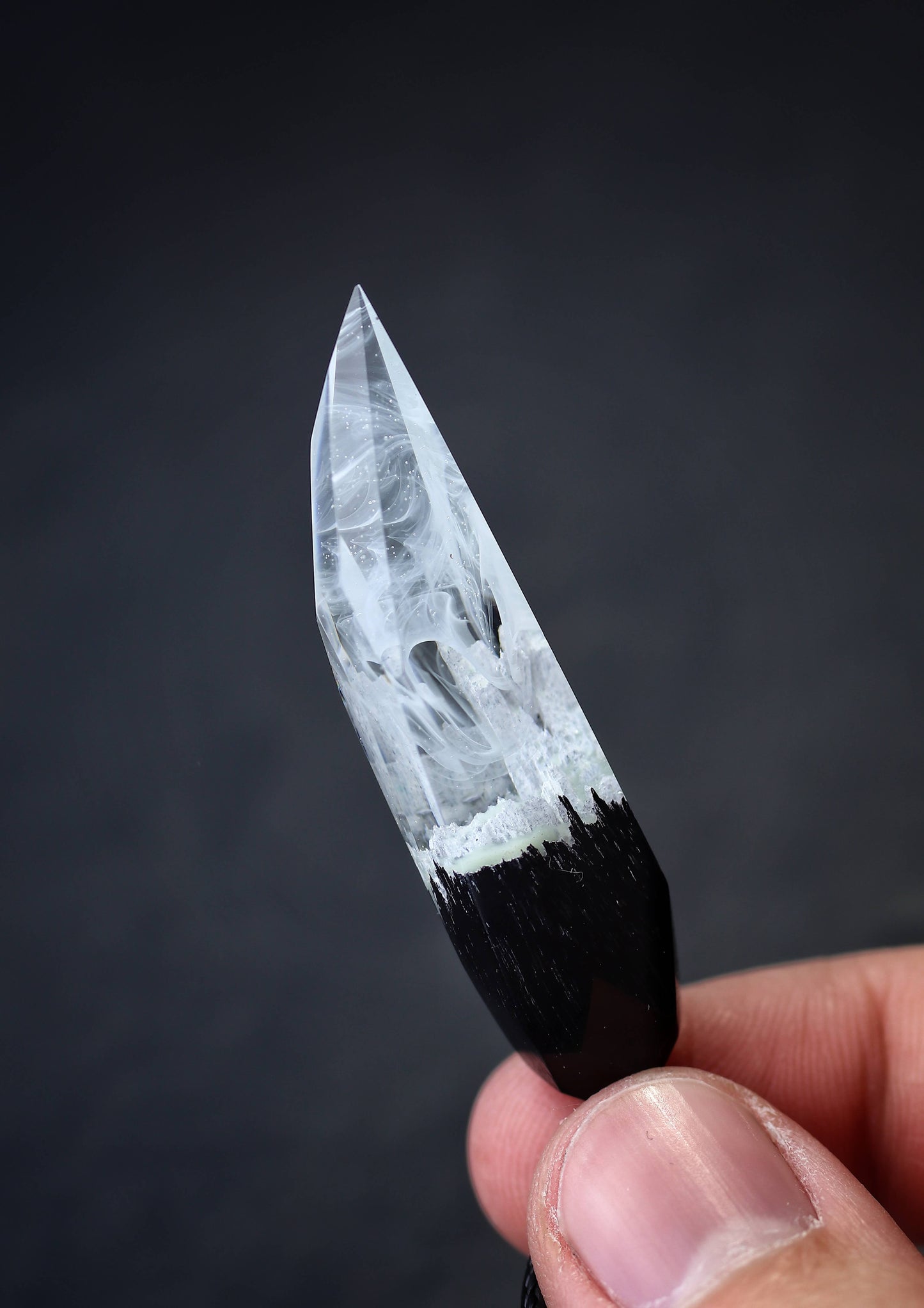 White Fang faceted pendant