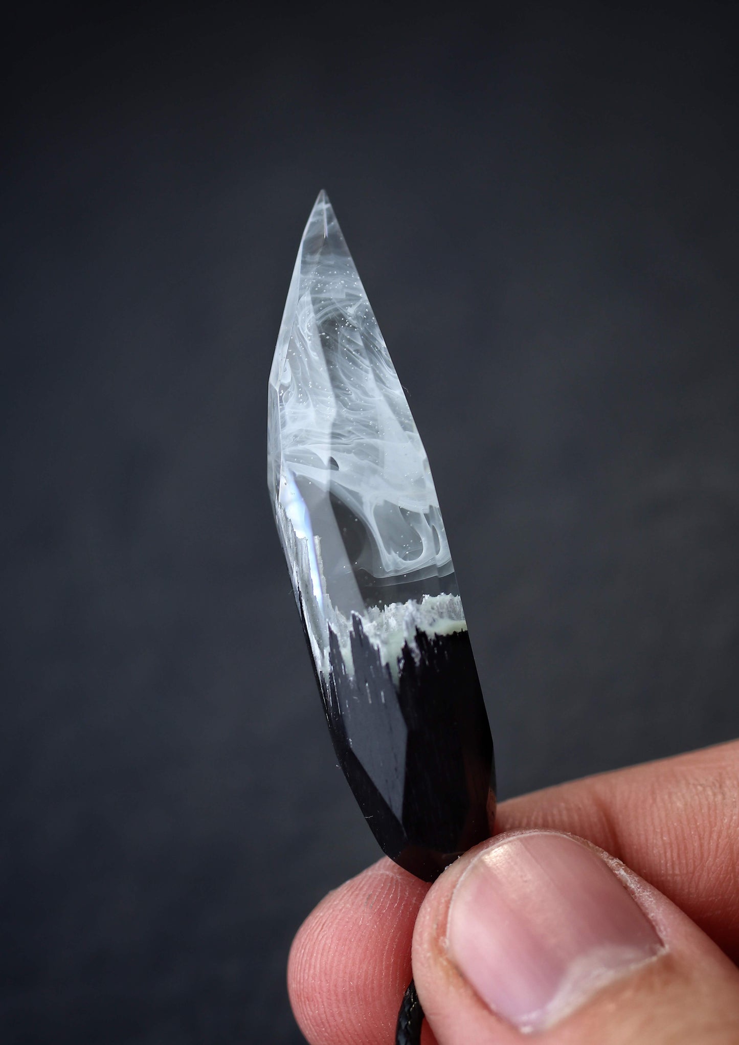 White Fang faceted pendant