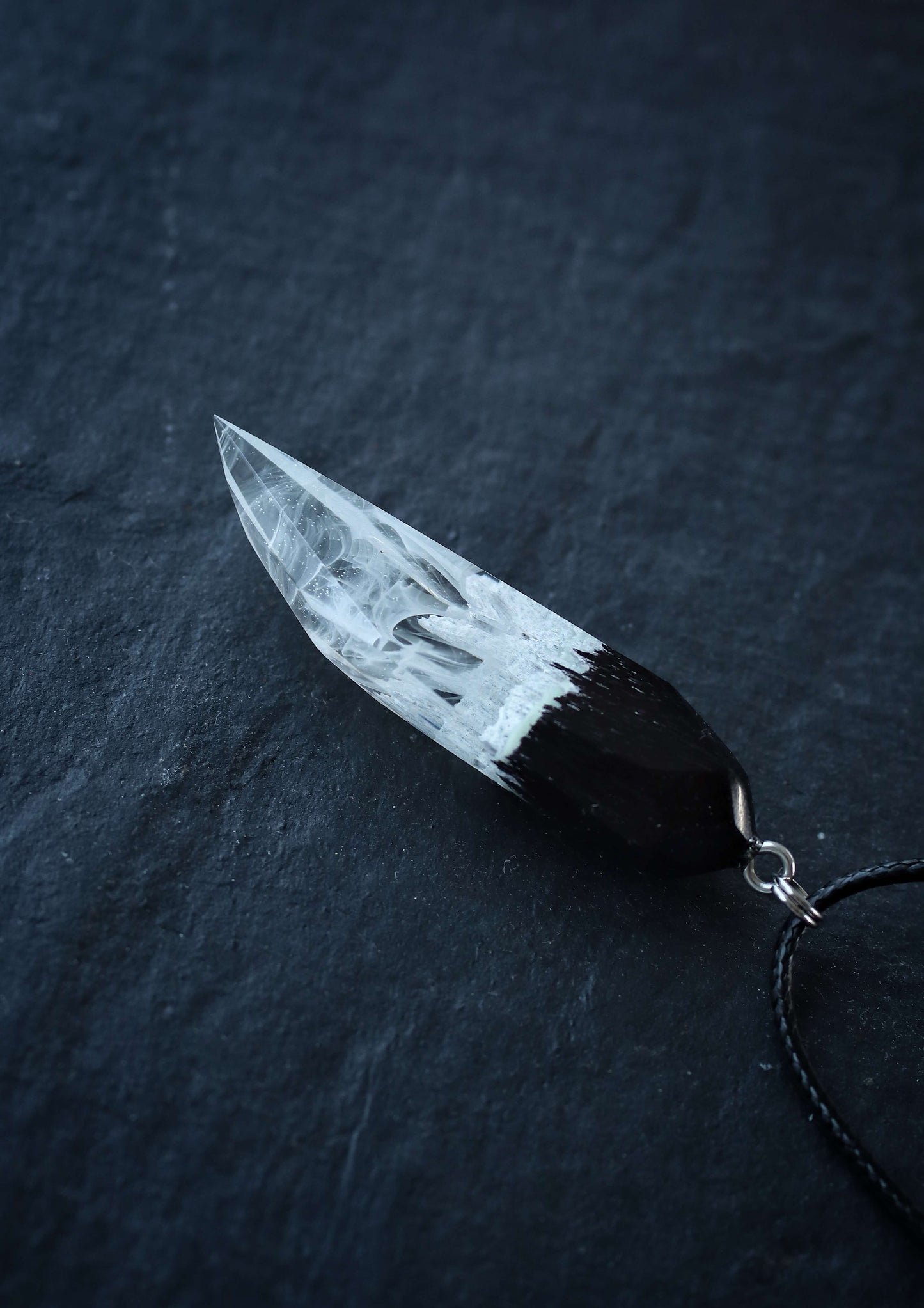 White Fang faceted pendant