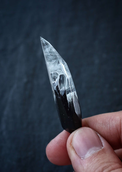 White Fang faceted pendant