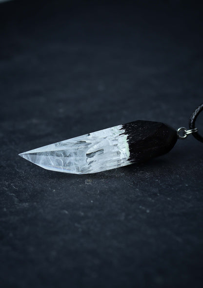 White Fang faceted pendant