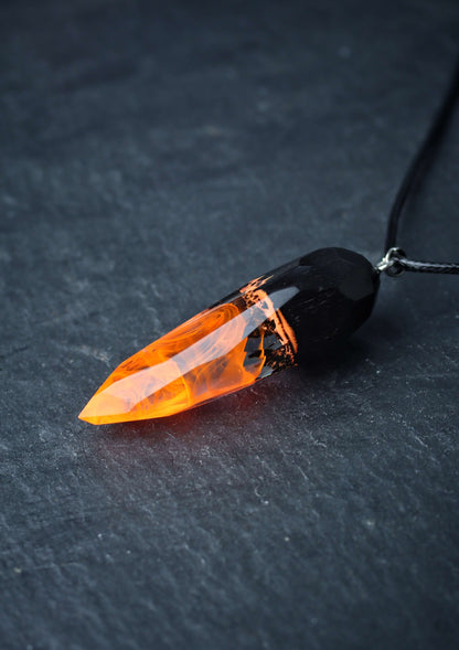 Fire Faceted Crystal pendant