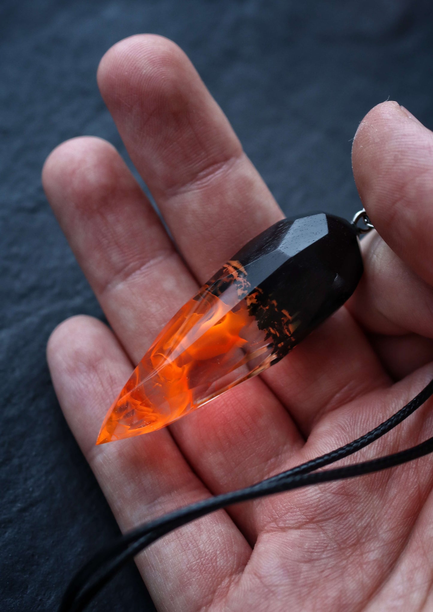 Fire Faceted Crystal pendant