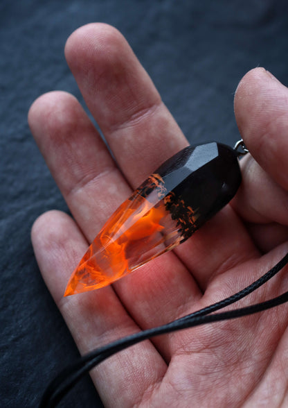 Fire Faceted Crystal pendant