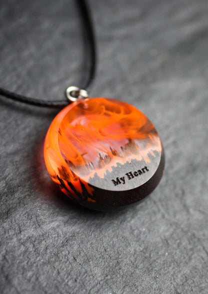 Fire Round Faceted pendant