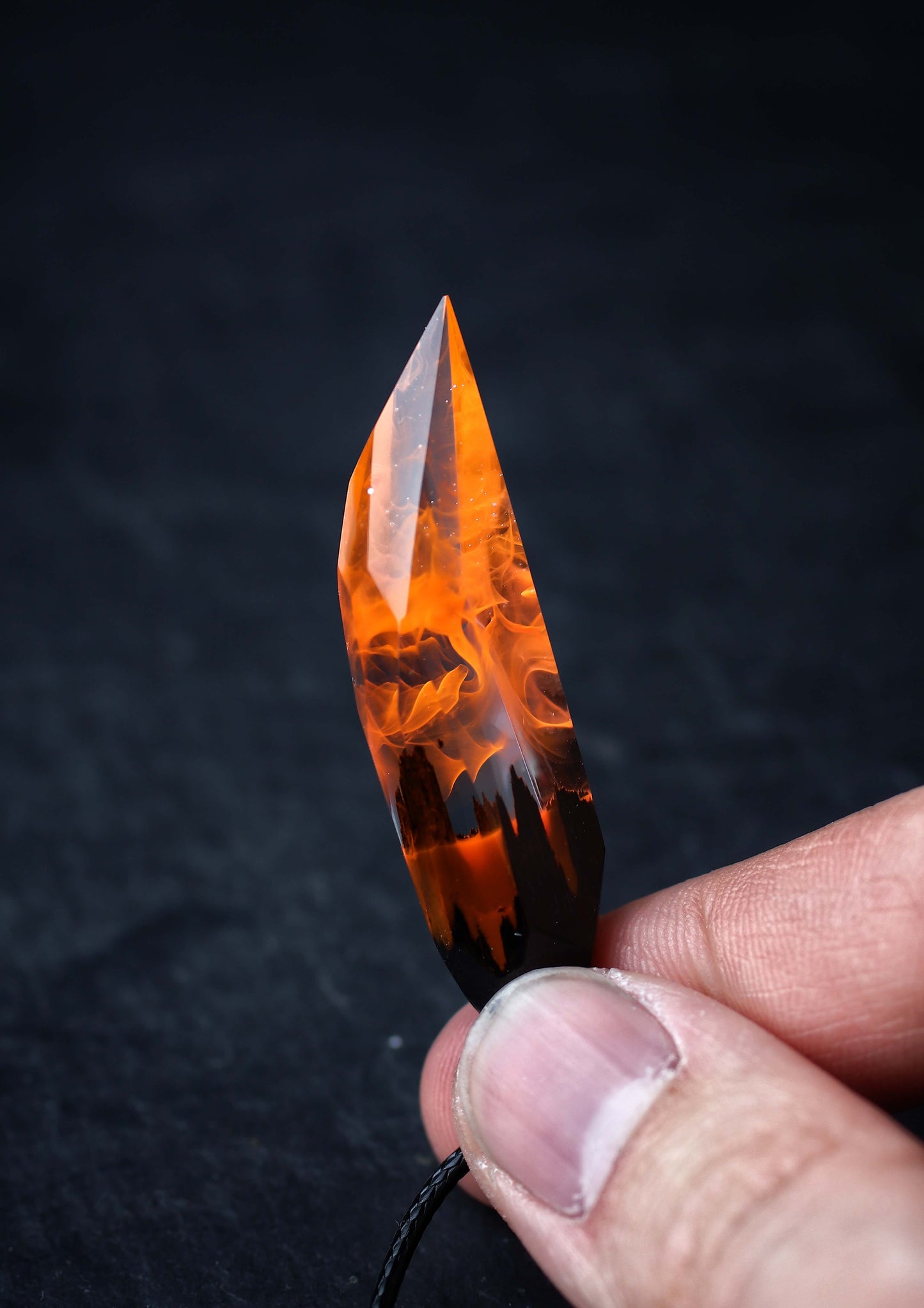 Fire Fang Faceted pendant