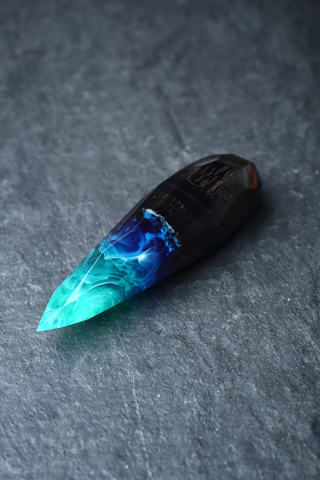 Epoxy resin and wood Northern lights Crystal USB