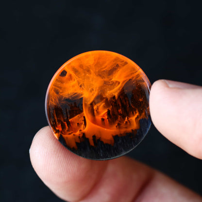 Fire Wood Resin Plug Earrings