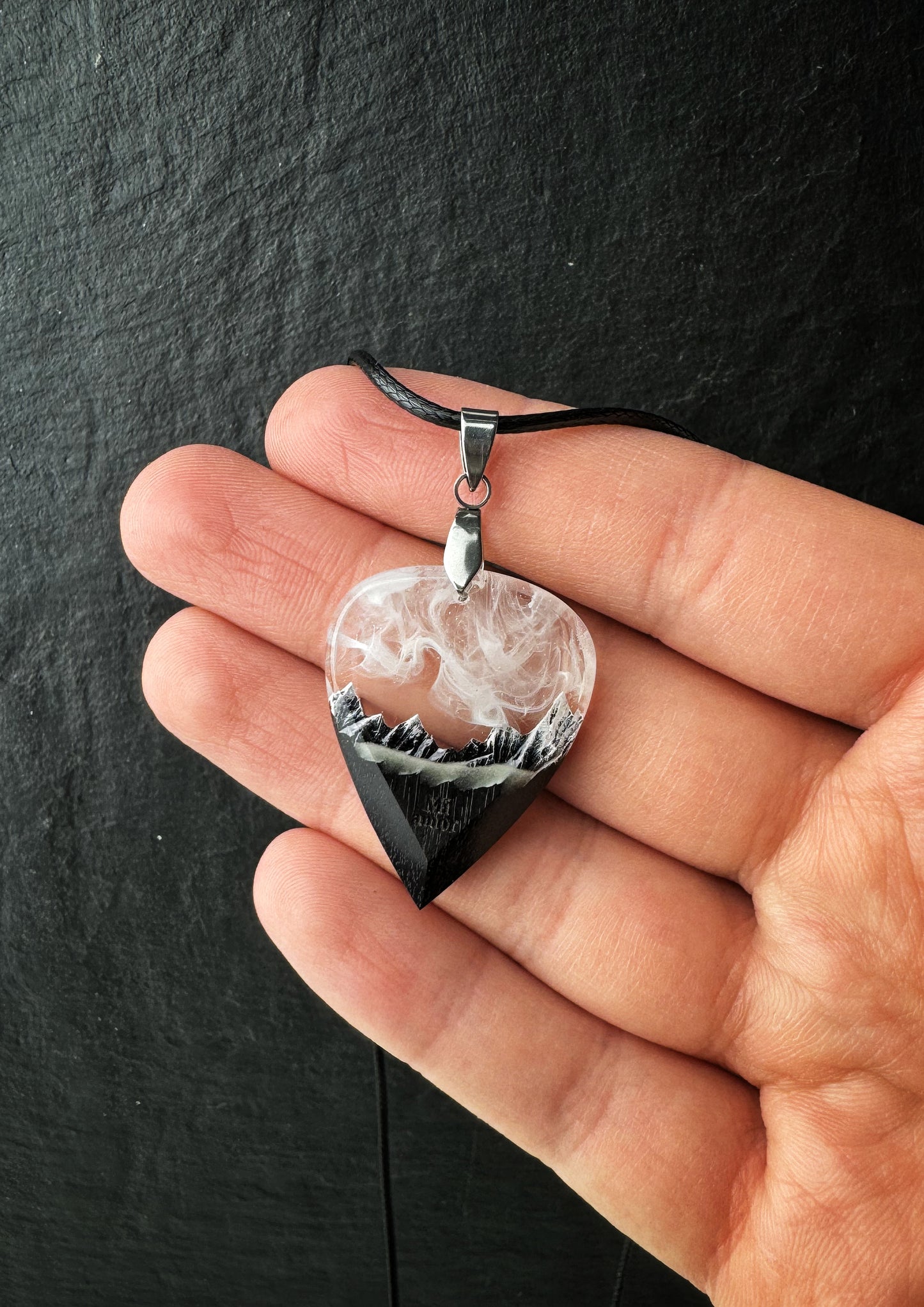 Epoxy resin and wood White Mountain guitar pick