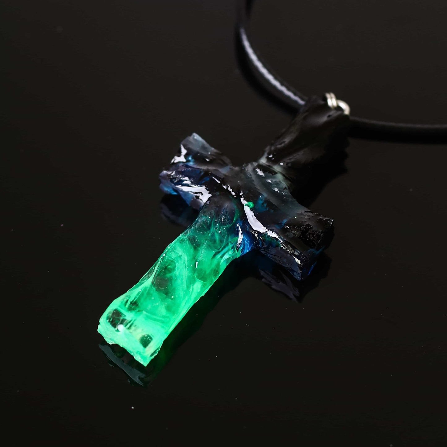 Emerald Aurora Cross pendant